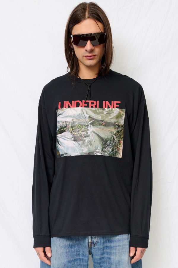 Underline Long Sleeve Shirt - Black
