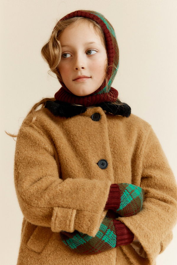 KIDS Caramel Everest Children's Wool Boucle Coat