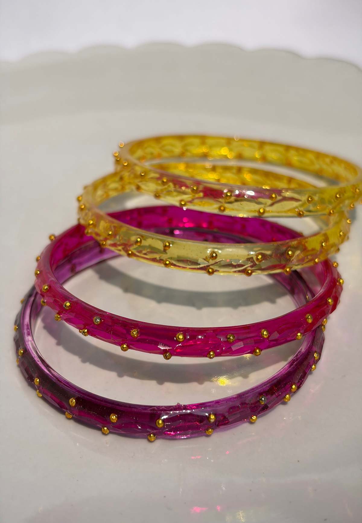 IKKIVI Arm Candy Pink & Yellow Bangle Set - Image 1 of 9