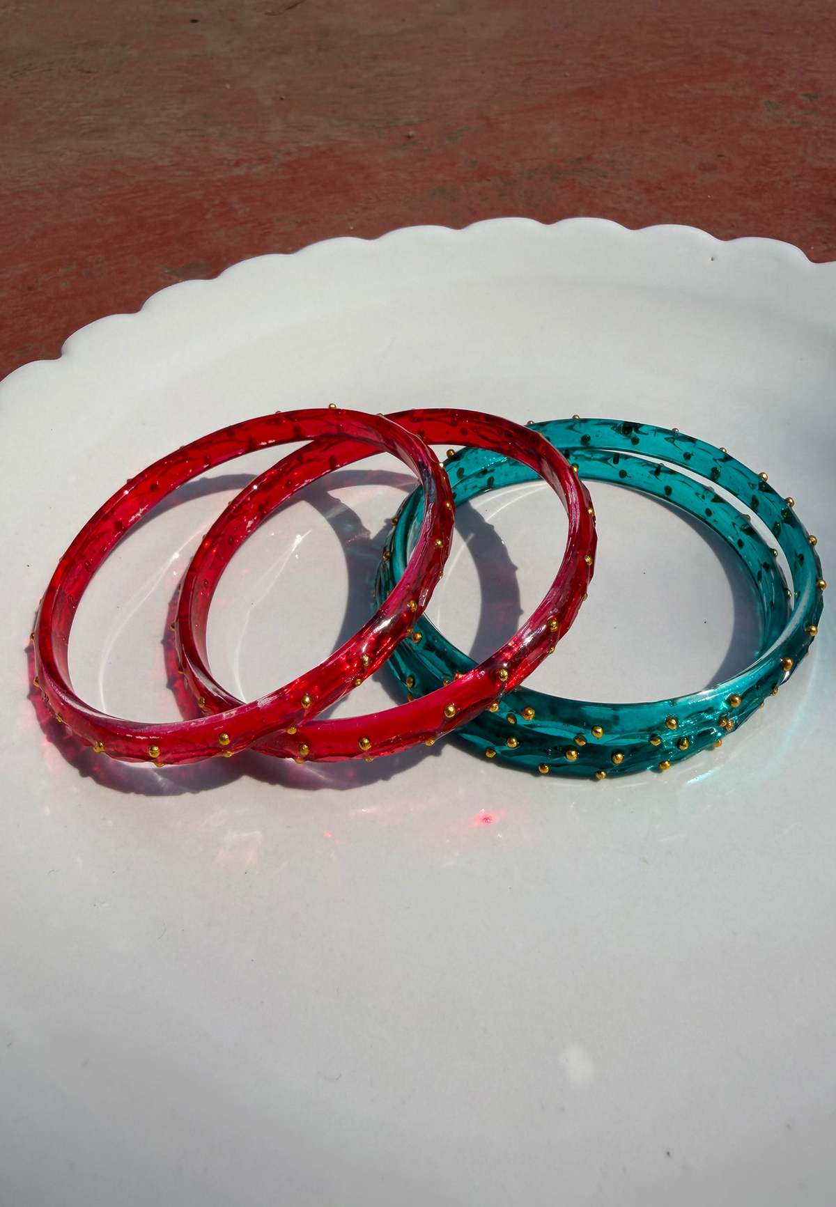 IKKIVI Arm Candy Red & Blue Bangle Set - Image 1 of 6