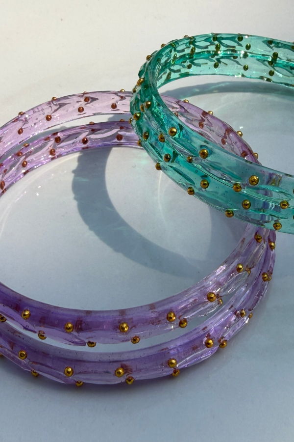 IKKIVI Arm Candy Bangle Set - Sea Green & Lavender