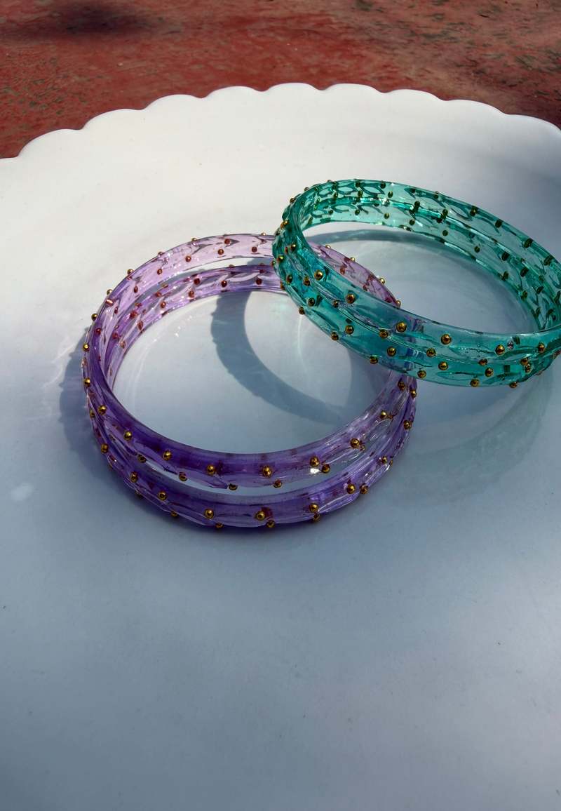 IKKIVI Arm Candy Bangle Set - Sea Green & Lavender