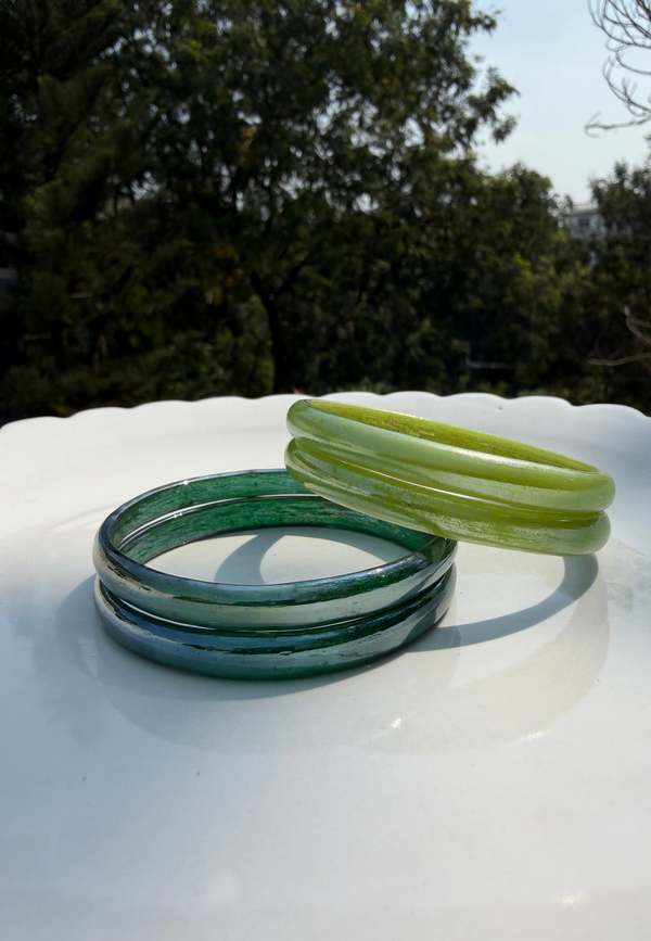 IKKIVI Candyman Bangle Set - Lime & Dark Green