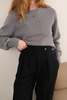 Vintage Wool Blend Long Sleeve Sweater - Gray - Thumbnail 1