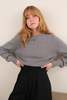 Vintage Wool Blend Long Sleeve Sweater - Gray - Thumbnail 3