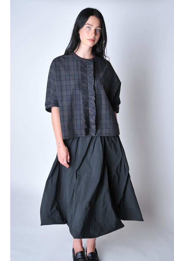 A Punto B Black Taffeta Bubble Skirt