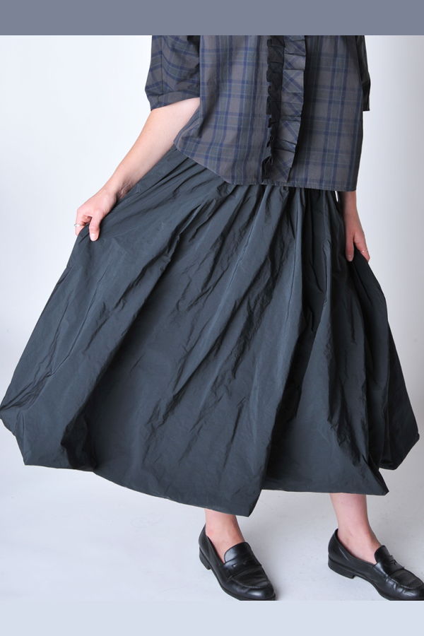 A Punto B Black Taffeta Bubble Skirt
