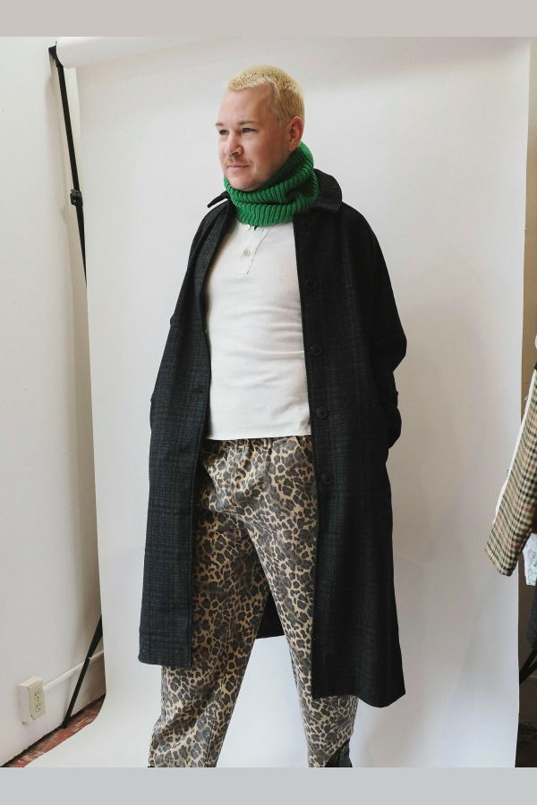 Ali Golden New Wool Trench Coat - Blue / Gray Plaid