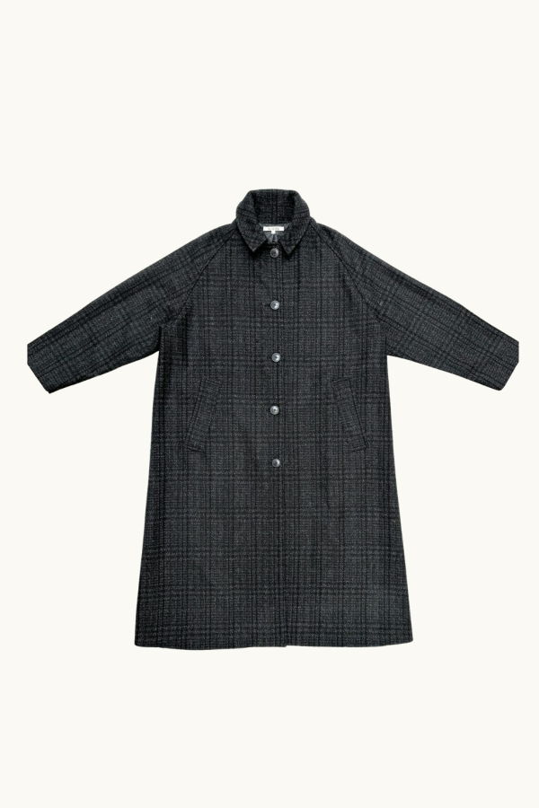 Ali Golden New Wool Trench Coat - Blue / Gray Plaid