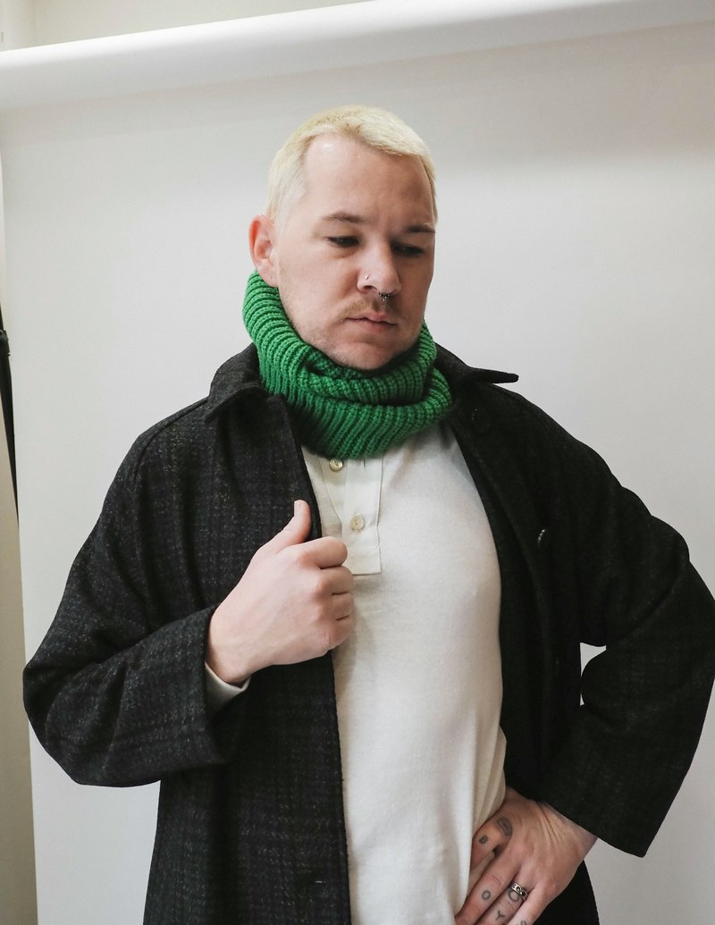 Ali Golden New Wool Trench Coat - Blue / Gray Plaid