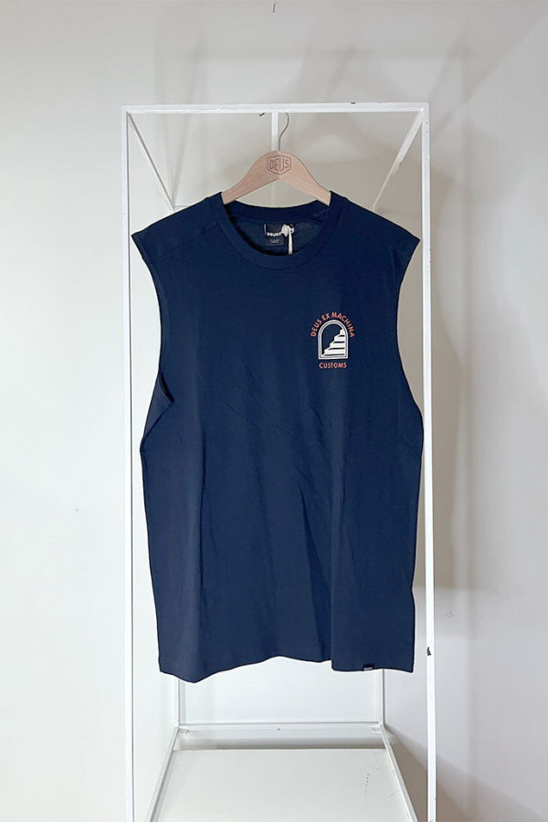 Deus Ex Machina Stairway Muscle Tee - Navy