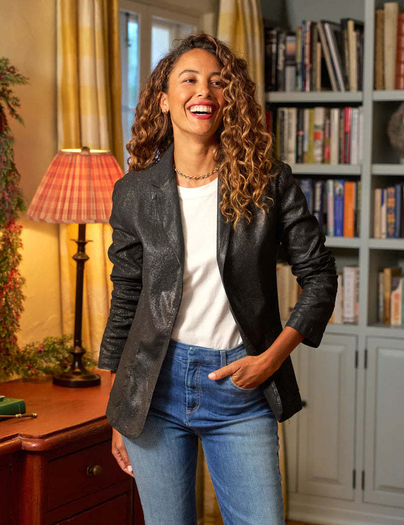 Frank & Eileen Dublin Tailored Blazer - Gold Glitter