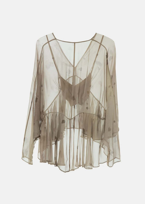 YANGKEHAN Taupe Ruffled Blouse - Taupe
