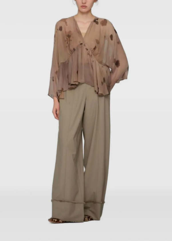 YANGKEHAN Taupe Ruffled Blouse - Taupe