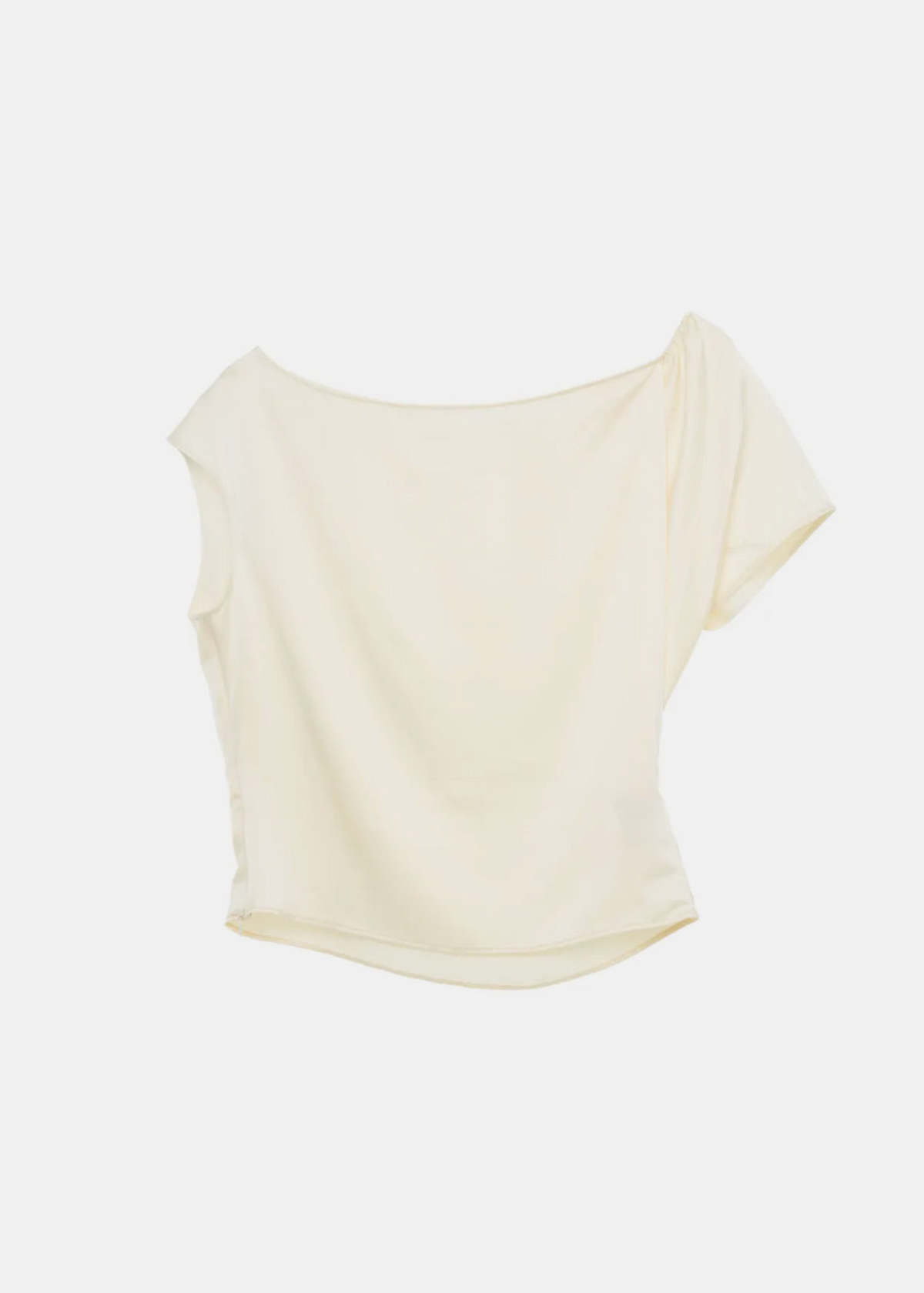 YANGKEHAN Draped One-Shoulder Top - White - Image 1 of 3