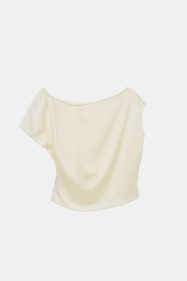 YANGKEHAN Draped One-Shoulder Top - White