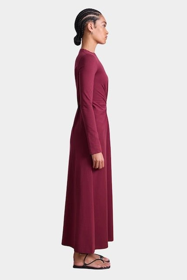 Apiece Apart Long Sleeve Volta Dress - Black Cherry