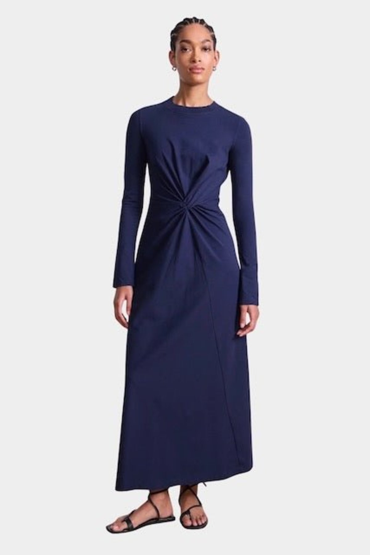 Apiece Apart Long Sleeve Volta Dress - Navy - Image 1 of 4