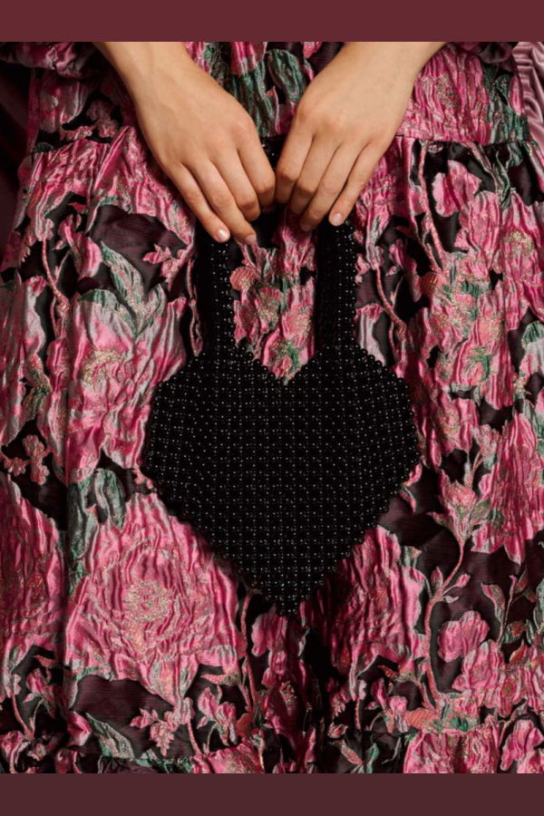Sister Jane Showstopper Heart Bead Bag - Black