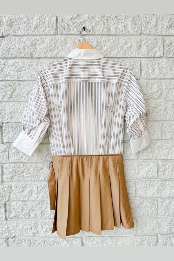 Jonathan Simkhai Frankie Mini Combo Shirt Dress - Hydrangea Blue Stripe Multi