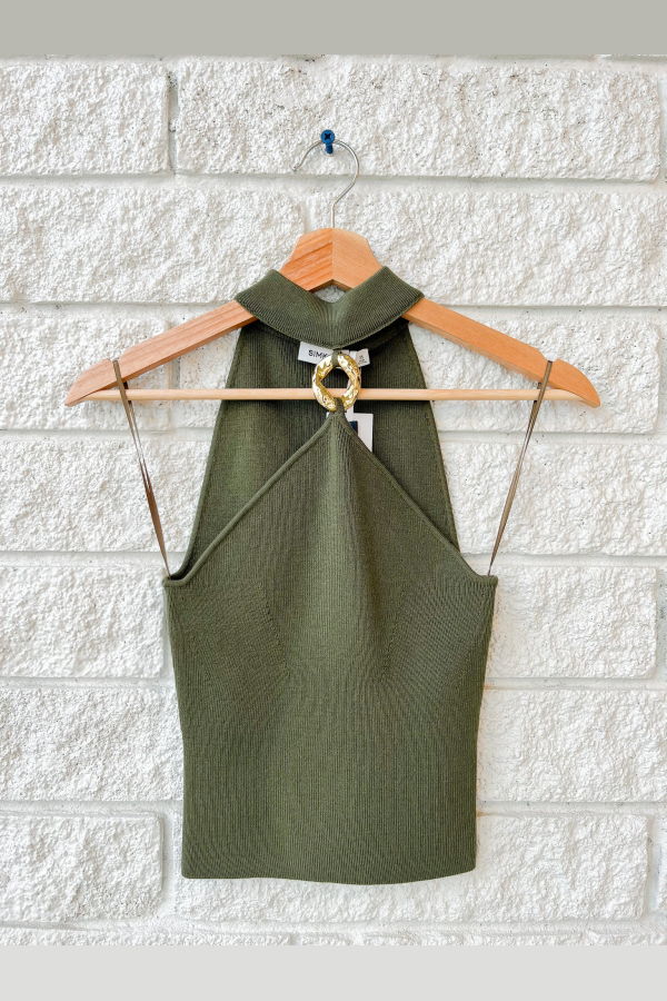 Jonathan Simkhai Renlen Halter Top - Fern