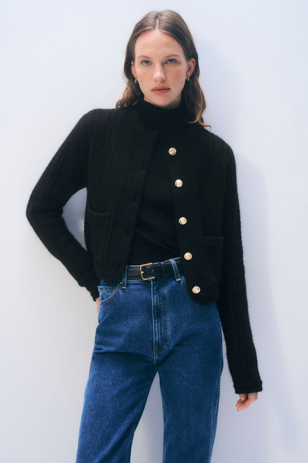 White + Warren Cashmere Luxe Cable Cardigan