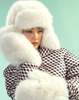 Cynthia Rowley Faux Fur Oversized Mittens - Ivory - Thumbnail 2