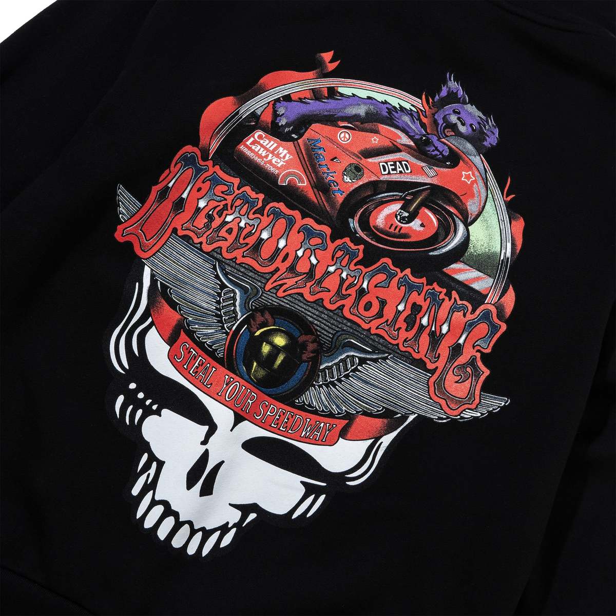 MARKET GD X MARKET Stealie Moto Bear Hoodie - Image 2 of 4