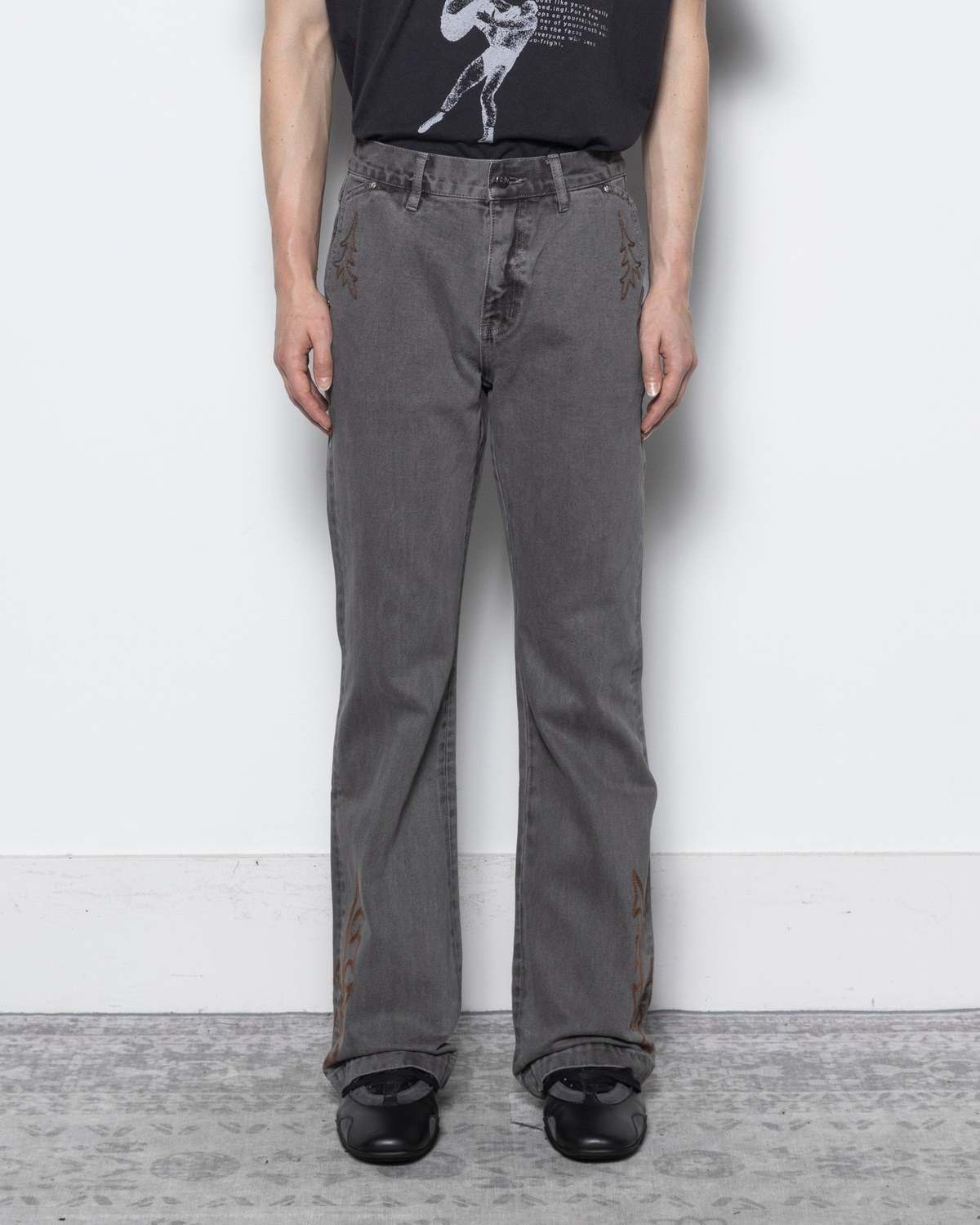 Records INC. Western Embroidery Flared Jeans - Image 1 of 5