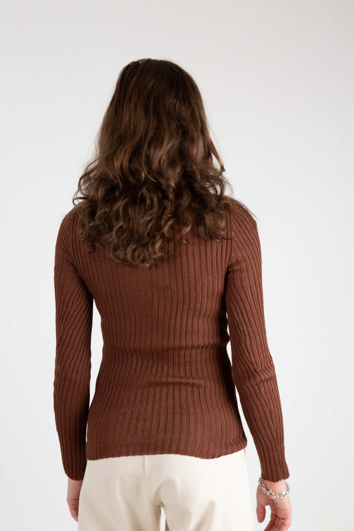Erica Tanov Pima Cotton Ribbed Bateau Pullover - Image 4 of 5