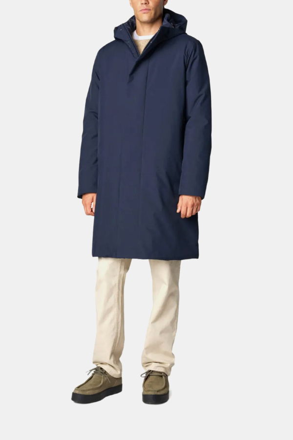 Save The Duck Barry Hooded Coat - Blue Black