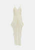 YANGKEHAN Draped V-Neck Asymmetric Party Dress - White - Thumbnail 1