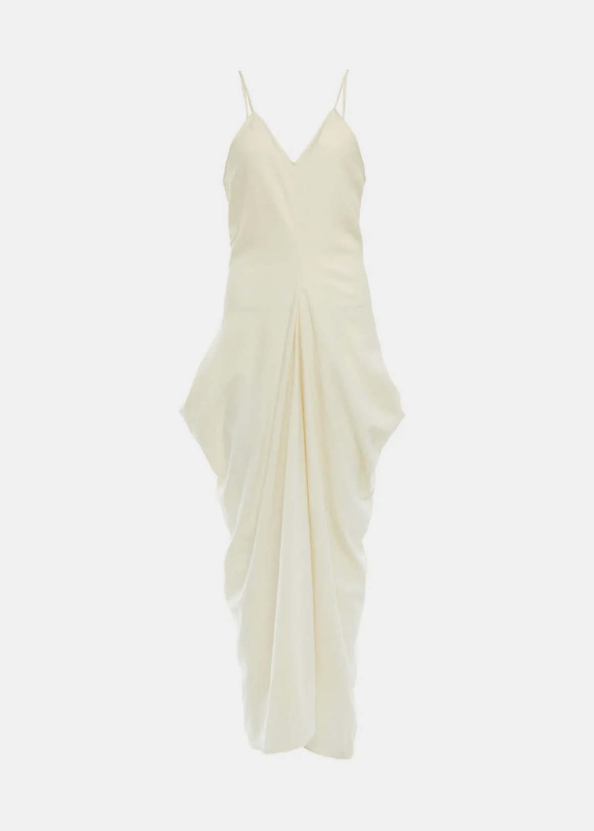 YANGKEHAN Draped V-Neck Asymmetric Party Dress - White - Image 1 of 2
