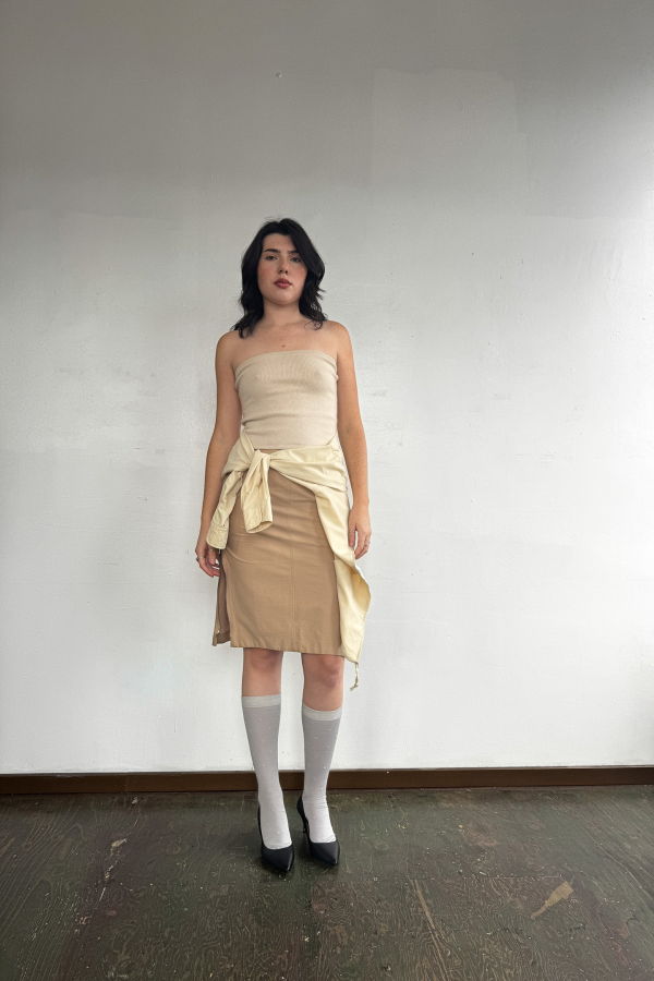 Vintage Side Zipper Skirt