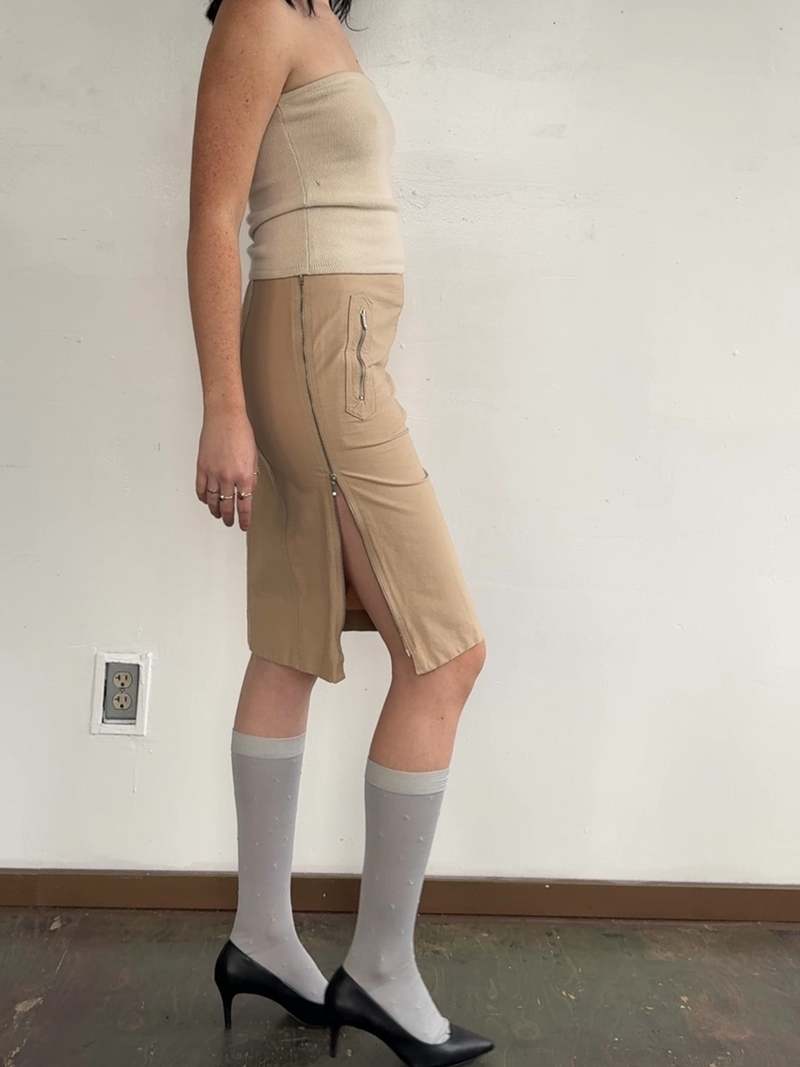 Vintage Side Zipper Skirt