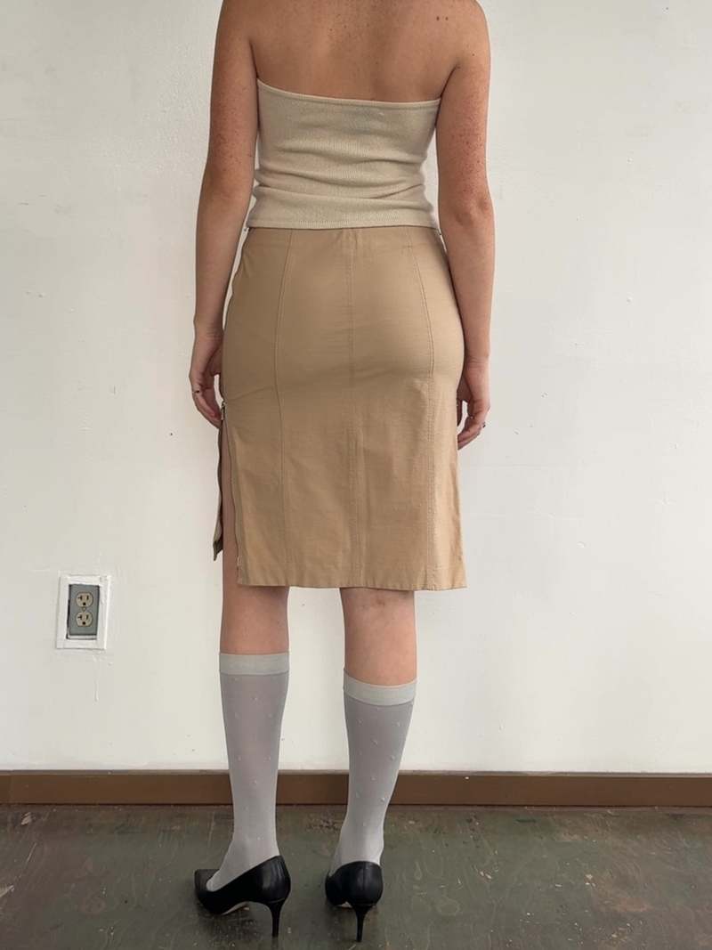 Vintage Side Zipper Skirt