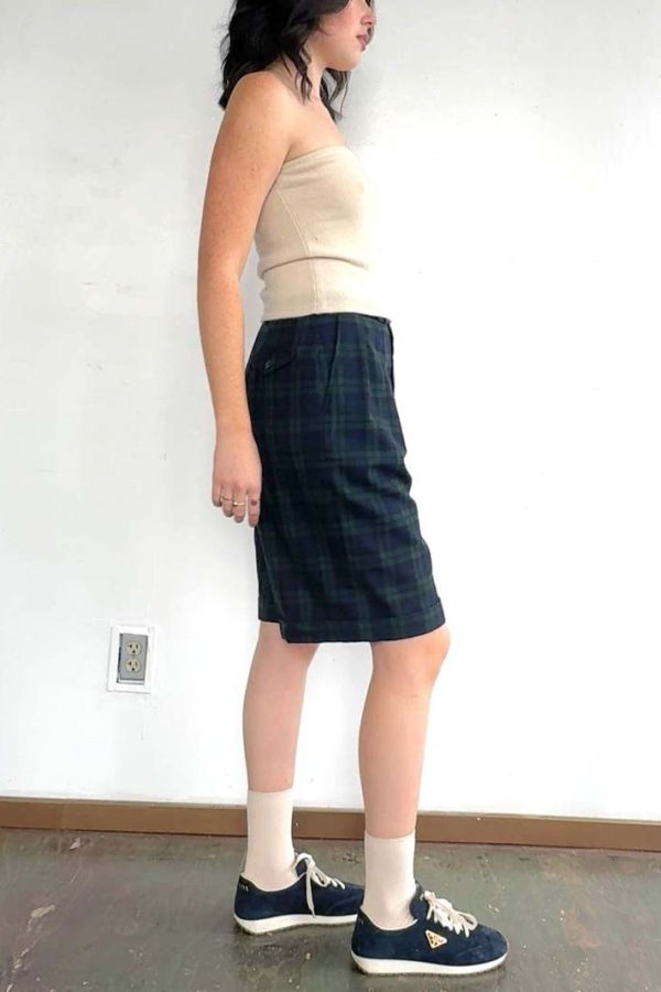 Vintage Wool Tartan Bermudas Shorts