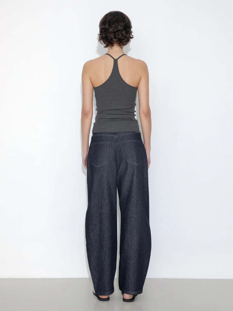 Cubic Panelled Loose-Fit Wide-Leg Tapered Jeans