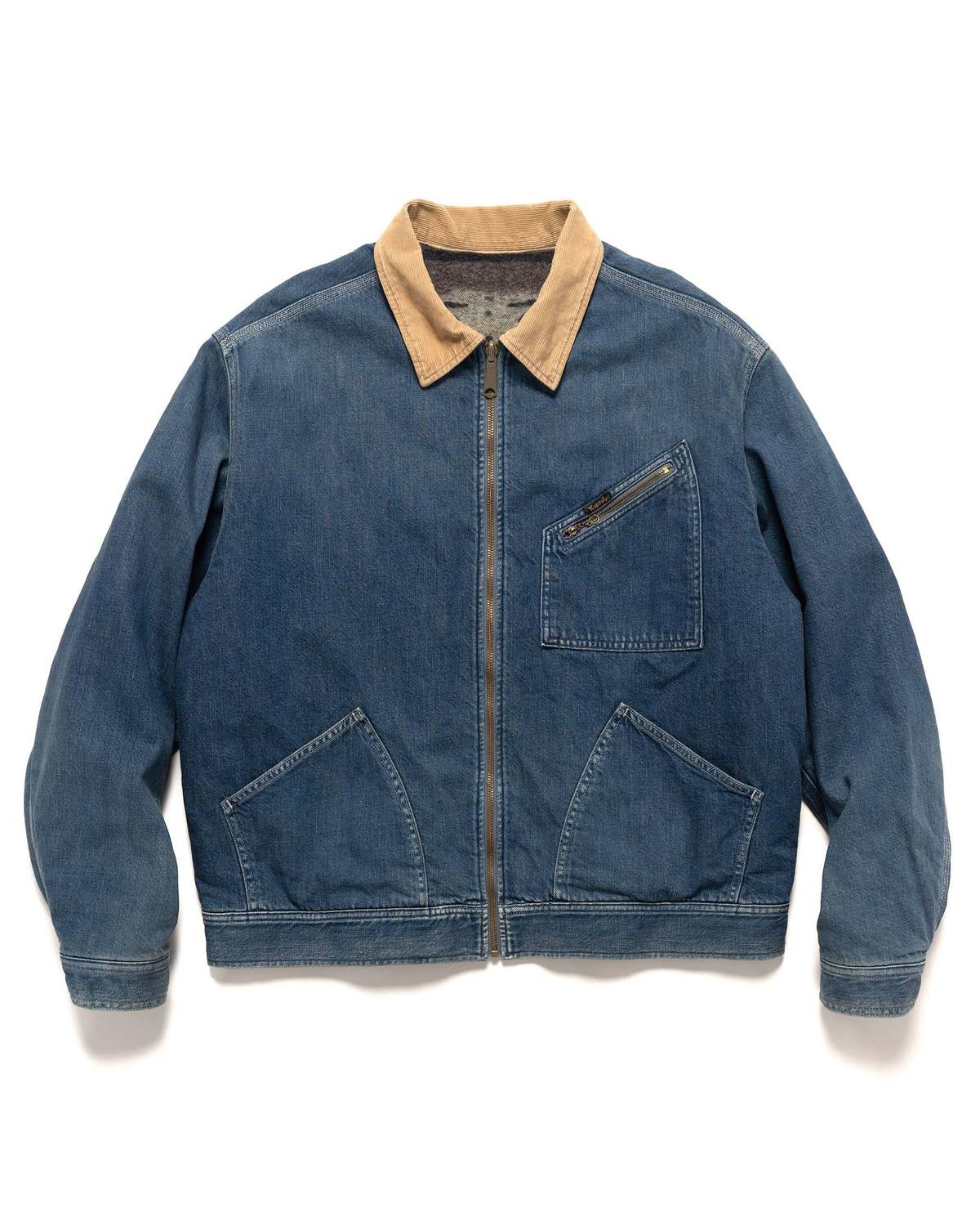 Kapital 11.5oz Denim Bone Lining Reversible Zip-Up Work Jacket - Image 1 of 2