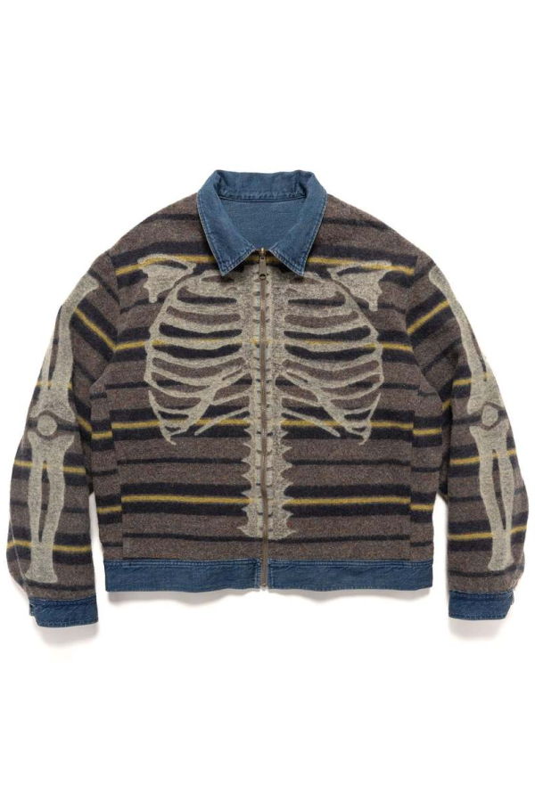 Kapital 11.5oz Denim Bone Lining Reversible Zip-Up Work Jacket