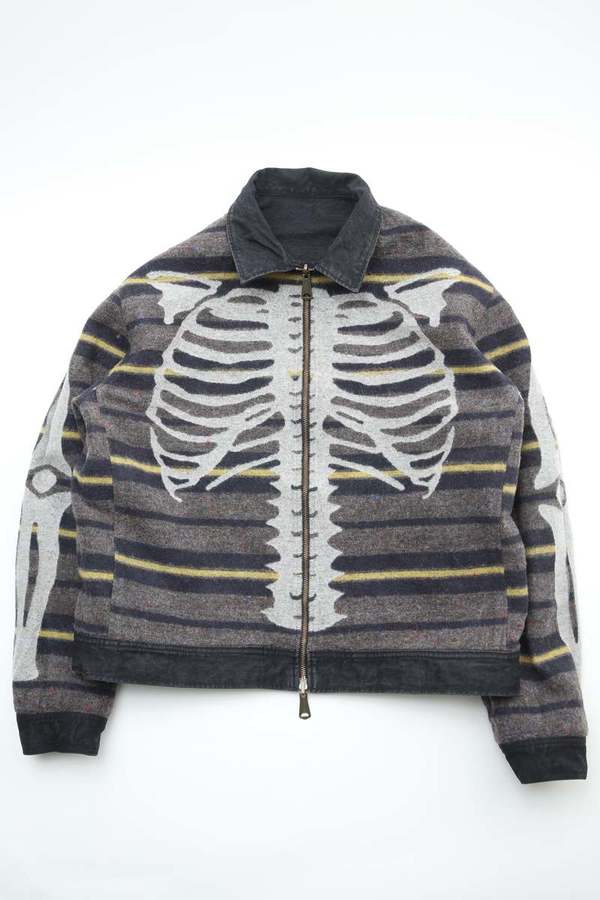 Kapital 14oz Denim Bone Lining Reversible Zip-Up Work Jacket