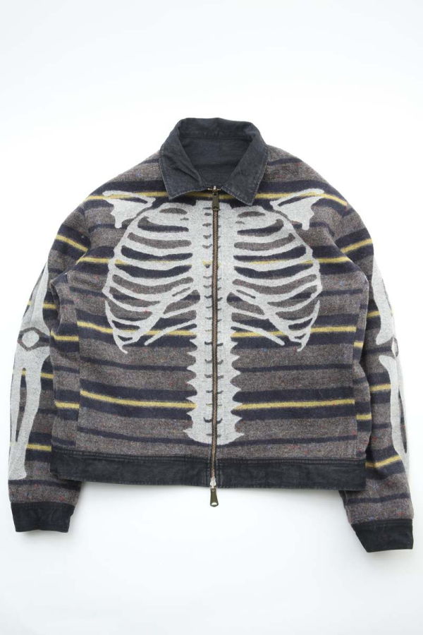 Kapital 14oz Denim Bone Lining Reversible Zip-Up Work Jacket