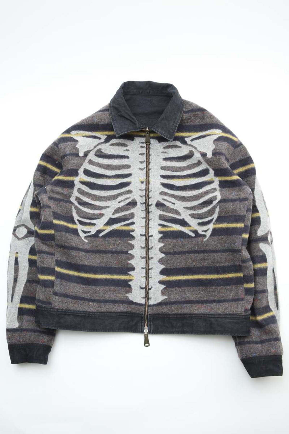 Kapital 14oz Denim Bone Lining Reversible Zip-Up Work Jacket - Image 1 of 20