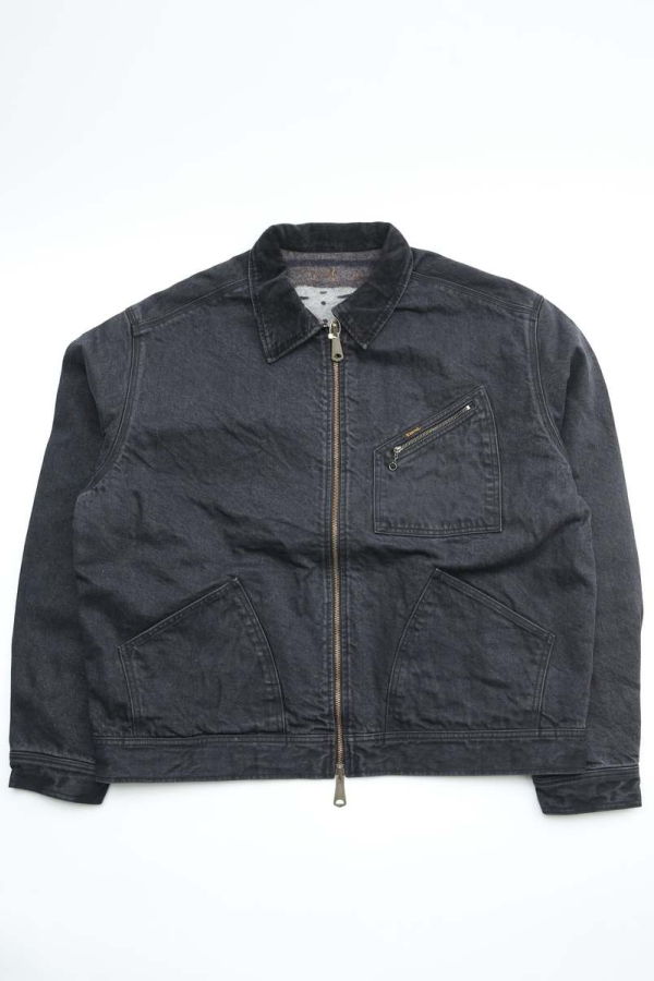 Kapital 14oz Denim Bone Lining Reversible Zip-Up Work Jacket