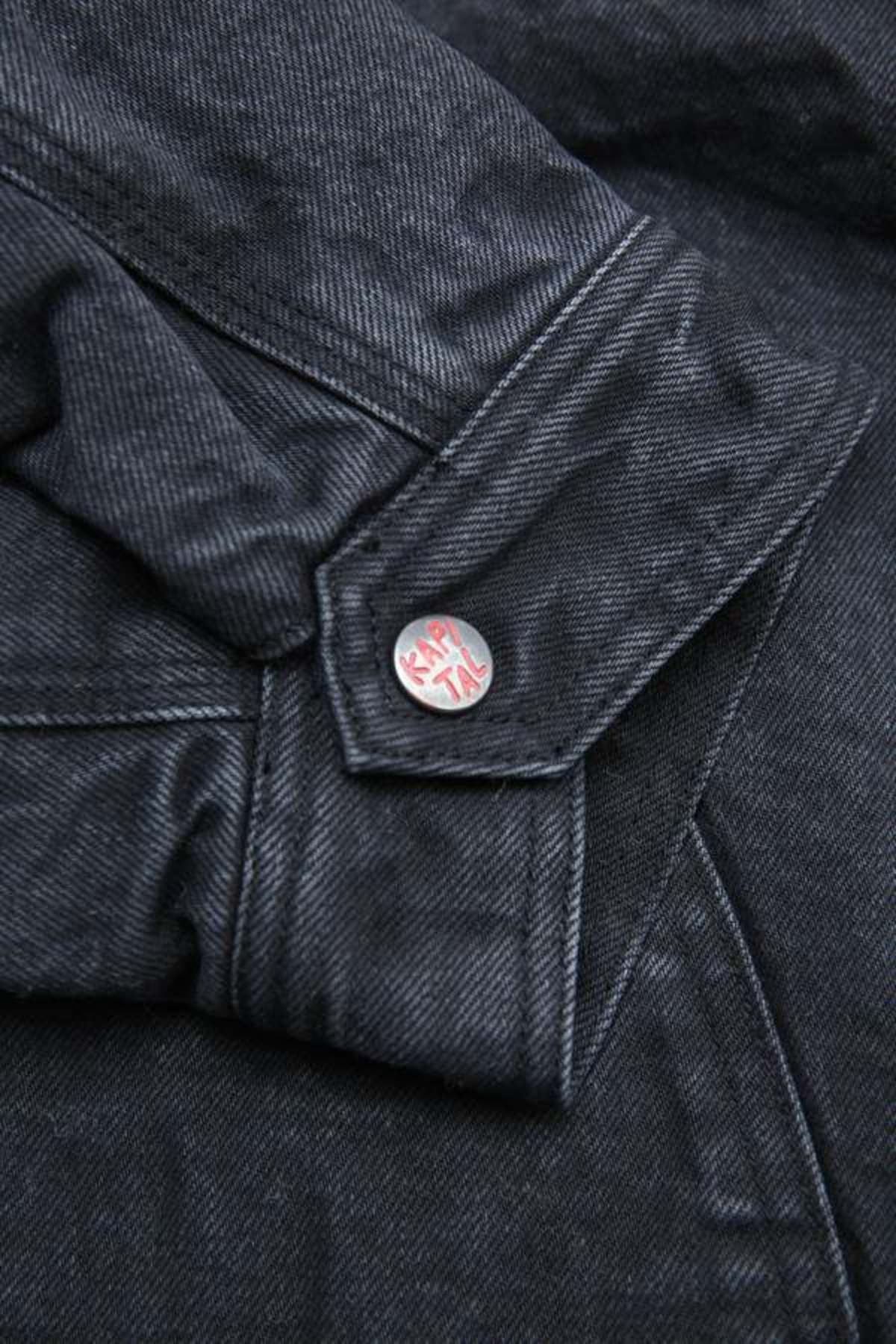 Kapital 14oz Denim Bone Lining Reversible Zip-Up Work Jacket - Image 8 of 20
