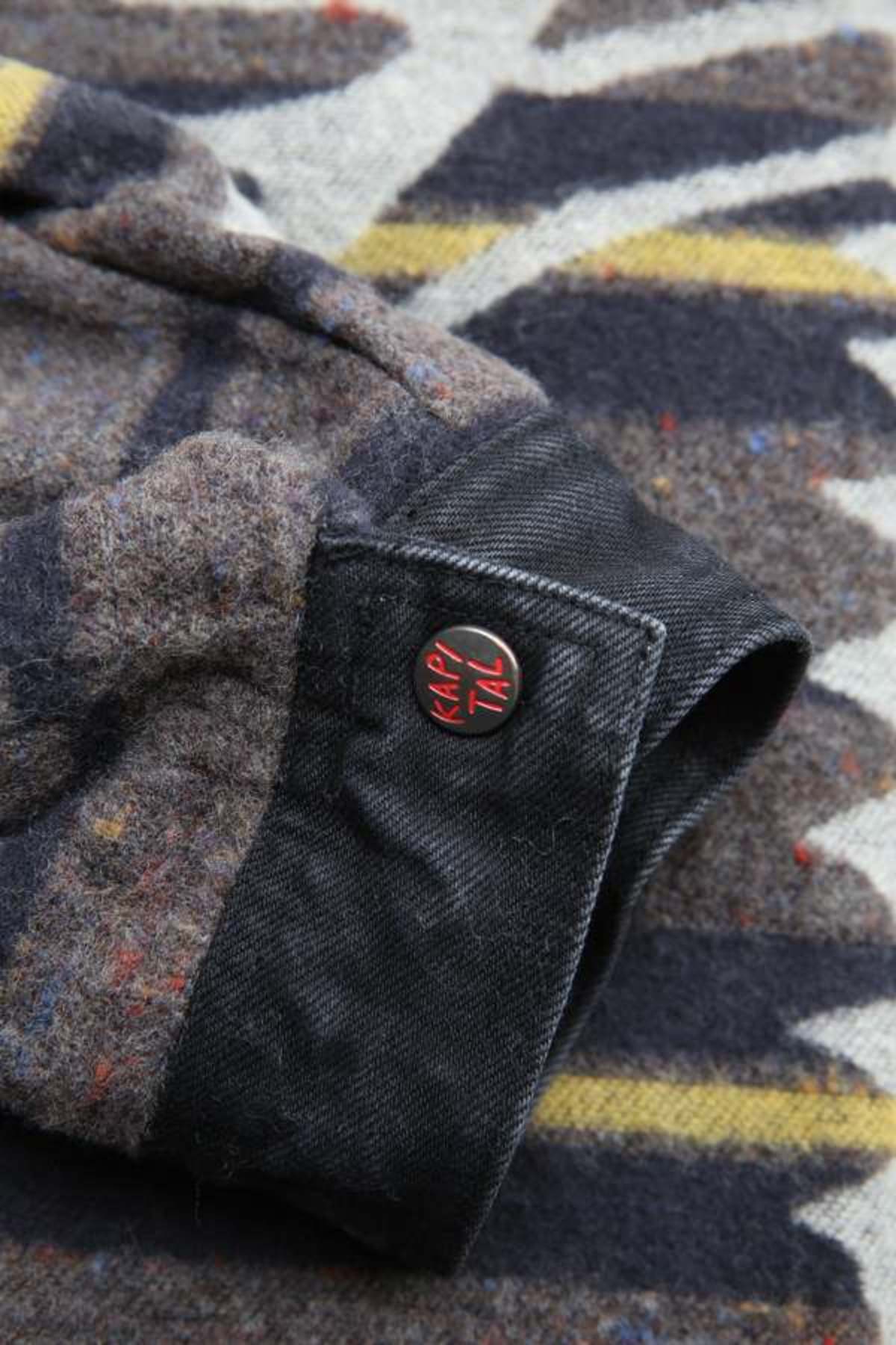 Kapital 14oz Denim Bone Lining Reversible Zip-Up Work Jacket - Image 14 of 20