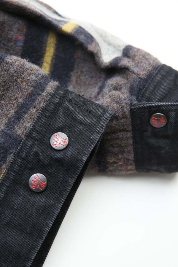 Kapital 14oz Denim Bone Lining Reversible Zip-Up Work Jacket