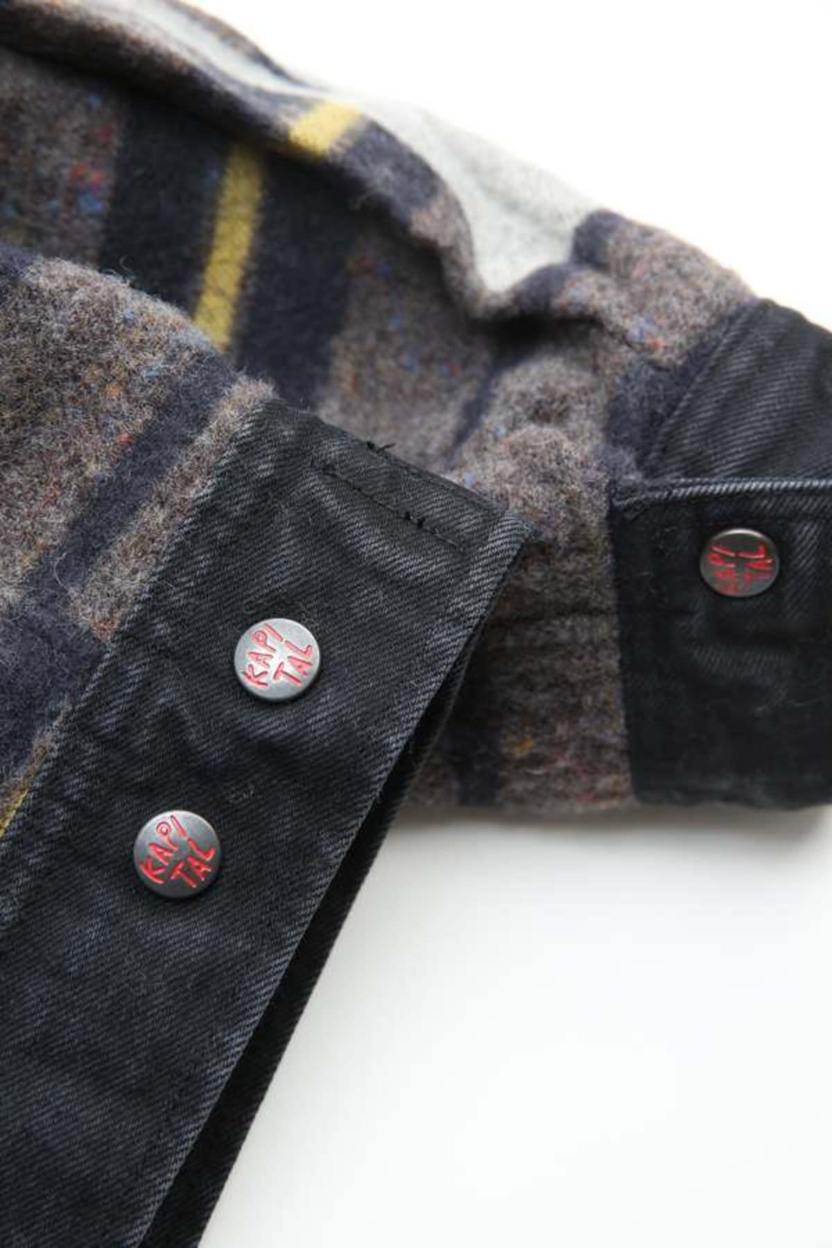 Kapital 14oz Denim Bone Lining Reversible Zip-Up Work Jacket - Image 19 of 20