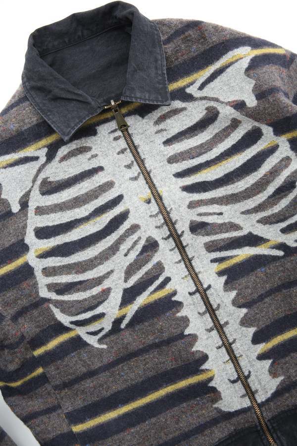 Kapital 14oz Denim Bone Lining Reversible Zip-Up Work Jacket