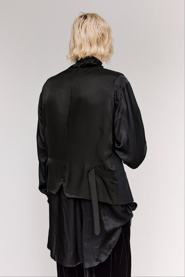 TAKAHIROMIYASHITA The Soloist. Black Wool Gabardine Gilet